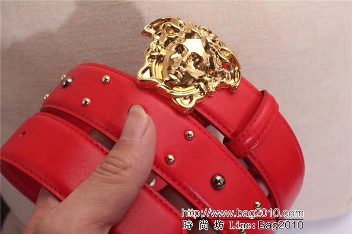 VERSACE範思哲 專櫃同款 原版美人圖扣頭 雙面進口原版小牛皮 男士皮帶  xfp1246